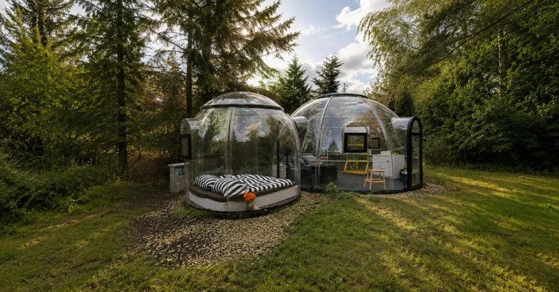 Noc pod hvězdami v průhledné bublině u Prahy