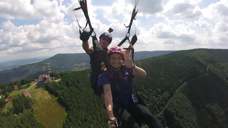 Tandemový paragliding - termický let